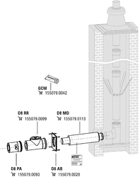 DAIKIN Abgasleitung Bausatz H, DN 80/125 raumluftunabhängig, Kunststoff