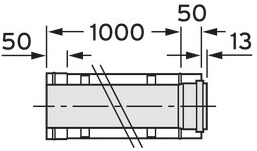 VA Verlängerung 1, 0 m DN110/160mm für Fassadenverlegung konz. PP/Edelstahl