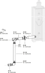 DAIKIN Abgasleitung Bausatz D, DN 80/125 versetzt, raumluftunabhängig, Kunststoff