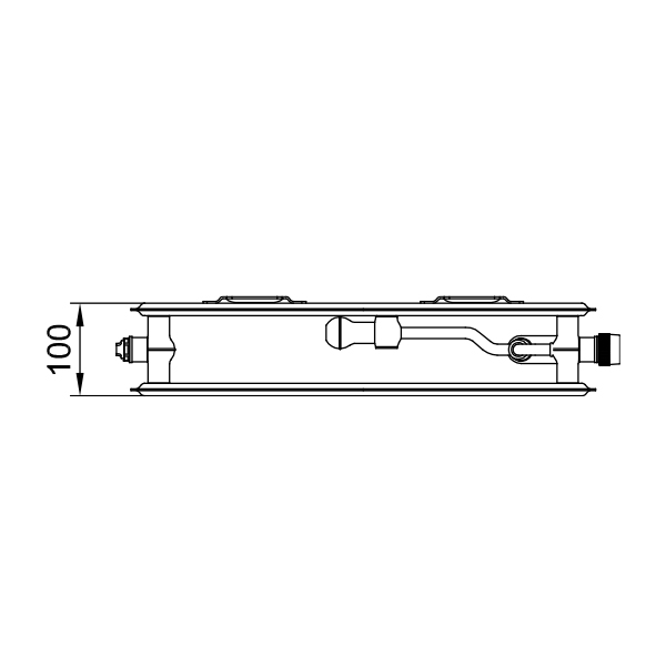 Kermi therm-x2 Profil-Vplus-Ventil-Hygieneheizkörper Typ 20, BH 300mm, BL 1600mm, rechts