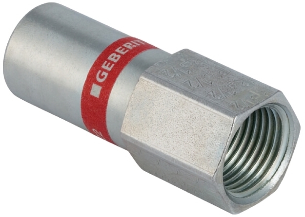 Geberit Mapress C-Stahl Übergangsmuffe, verzinkt mit Einschubende, 12mm - 1/2" IG, # 21901