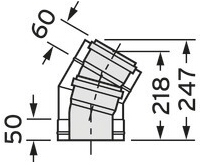 VA Bogen 30 Gr DN110/160mm für Fassadenverlegung konz. PP/Edelstahl