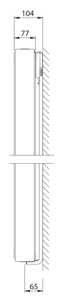 Stelrad Vertex vertikaler Flachheizkörper mit Mittelanschluss Typ 20, BH 2000mm, BL 500mm