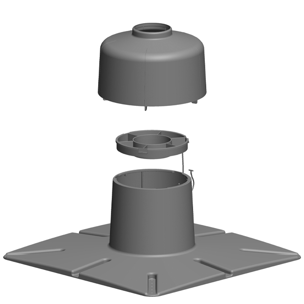 ATEC PolyTop Mündungs-Set Kunststoff, 360 x 360 mm, DN 60