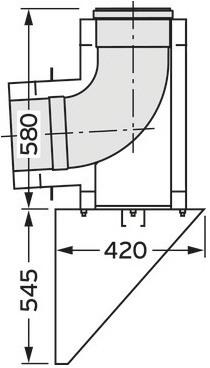 VA Aussenwandanschluss DN 300/200 Edelst. für Abgassystem Fassade DN 200