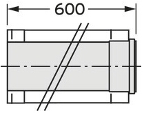 VA Verlängerung DN 300/200 0, 5m Edelst. für Abgassystem Fassade DN 200