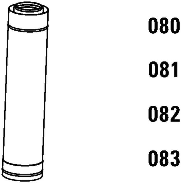 DAIKIN Abgasrohr DN 80/125, 500 mm,W8 L50 doppelwandig, Edelstahl poliert