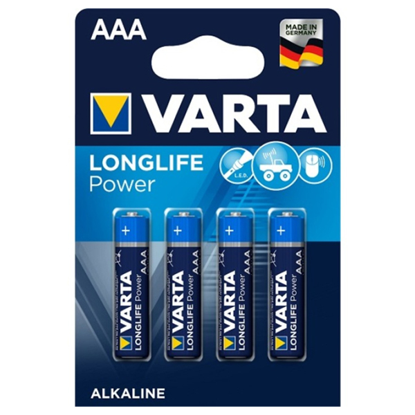 Varta 4903 Longlife Power Micro AAA 1,5V LR03 Alkali-Mangan 1220mAh 4er Blister