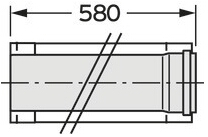 VA Verlängerung DN 225/160 0, 5m Edelst. für Abgassystem Fassade DN 160