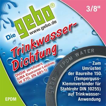 Gebo Dichtung 3/8" aus EPDM für Trinkwasser bis 25GrC