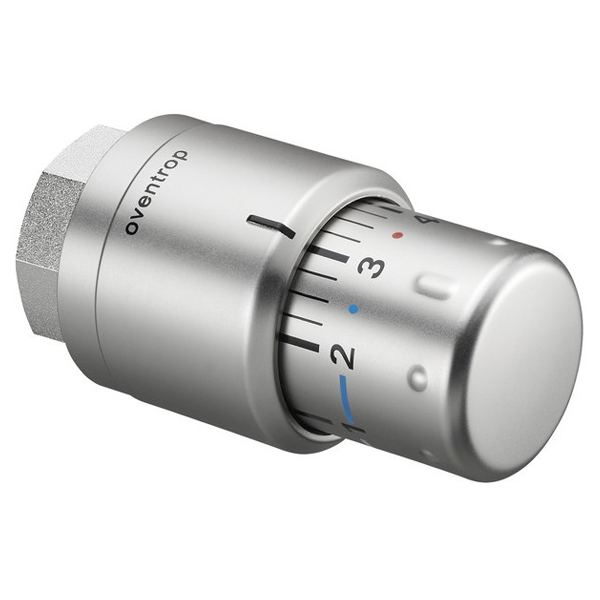 Oventrop Thermostat Uni SH Edelstahl, 7-28 °C, mit Flüssig-Fühler, mit Nullstellung