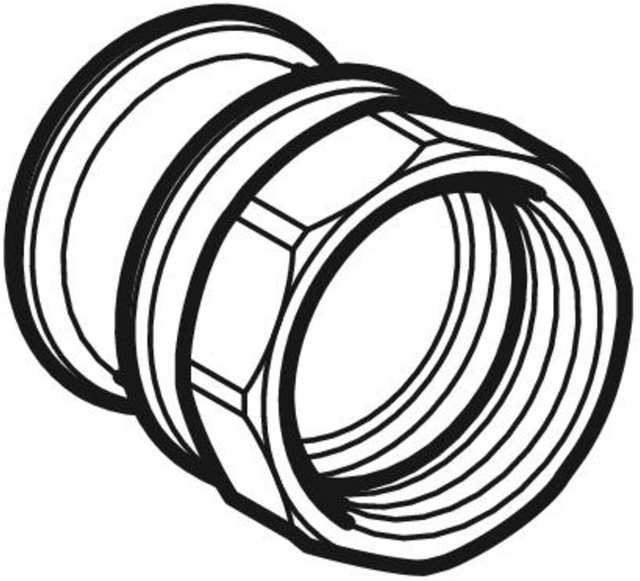 Geberit Mapress Niro Edelstahl Übergangsmuffe mit IG Durchmesser: 18mm - 1/2" # 31803