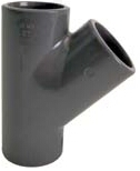 GF PVC-U T-Stück 45 Gad 10mm PN10 # 721250103