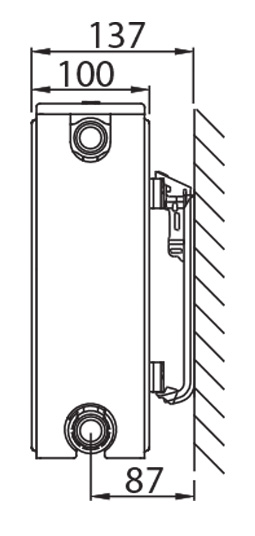 Stelrad Compact VENTO Tiefentemperatur-Heizkörper mit intgegriertem Ventil, Typ 22