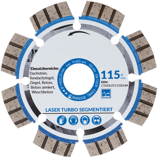 AHT Diamanttrennscheiben Laser Turbo D125mm Segmentiert, Segmenthöhe 12mm
