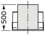 VA Mündungsabschluss DN250/350mm für für Fassadenverlegung konz. PP/Edelst.