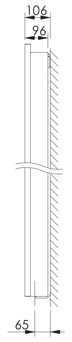 Stelrad Vertex Slim vertikaler Designheizkörper mit abges. Front Typ 21, BH 1800mm, BL 400mm