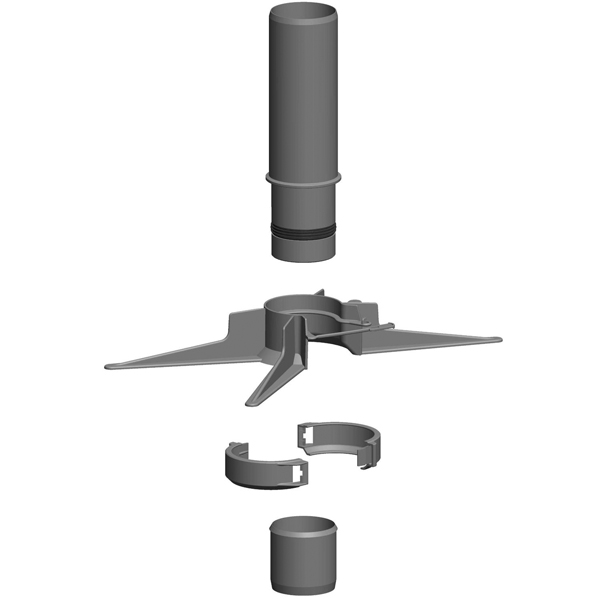 ATEC PolyTop Montage-Set für Rohr flexibel