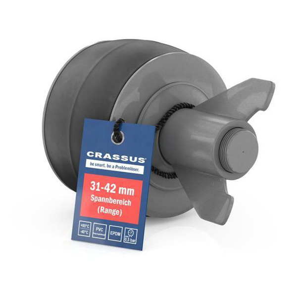 Crassus Schnellverschlussstopfen CSV 40 PVC 31-42mm, 0,5 bar, L:100mm, EPDM/PVC