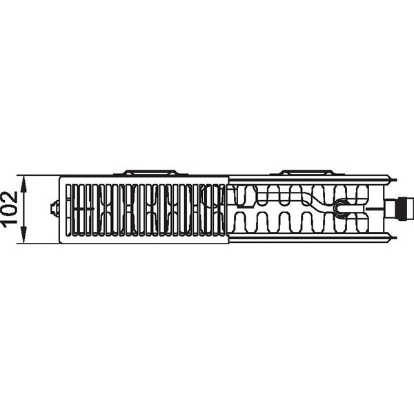 Kermi therm-x2 Line-Vplus-Ventilheizkörper Typ 22, BH 505mm, BL 1005mm, rechts