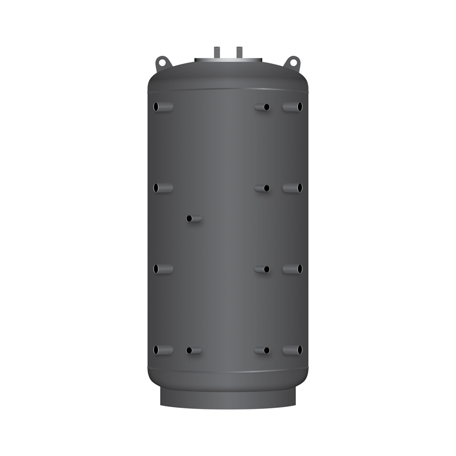 TWL Hygiene-Kombispeicher Typ KER2, 2 Wärmetauscher, 500 Liter, 180° Muffenposition, ohne Isolierung