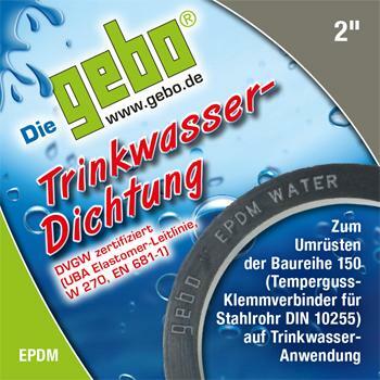 Gebo Dichtung 2" aus EPDM für Trinkwasser bis 25GrC