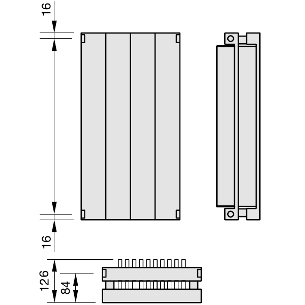 Zehnder Radiapanel, Heizwand Typ VLVL, mit Lammele, vertikal, BH 800mm, 3 Elemente
