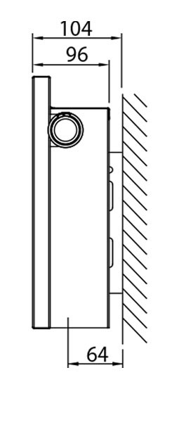 Stelrad Planar Slim ECO Niedertemperaturheizkörper Typ 21, integr. Ventil, inkl. Thermostatkopf und Konsole, BH 500, BL 1000
