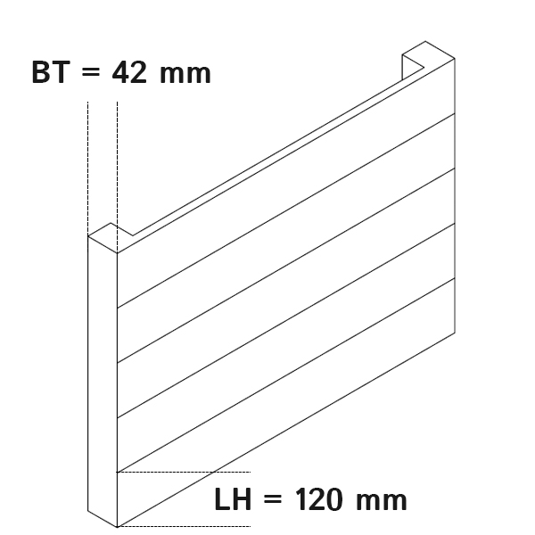 Kermi Heizwand horizontal Typ HHN10, BH 420mm, BL 1600mm, ohne Abdeckung