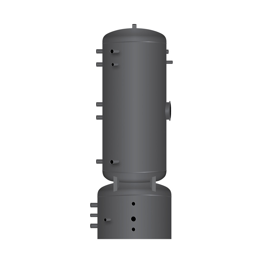 TWL Effizienz-Kombispeicher Typ EKS2, mit zwei großen Wärmetauschern im Trinkwasserteil, 300 Liter Trinkwasserteil, 100 Liter Pufferteil