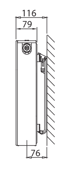 Stelrad Planar ECO Ventilheizkörper mit glatter Front, inkl. Konsolen Typ 21, BH 300, BL 400, links