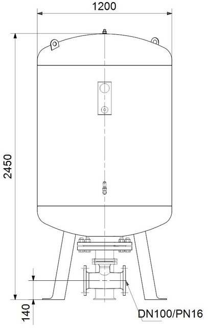 GRUNDFOS Zubehör für Druckerhöhungsanl. Membran-Druckkessel DT5-2000 PN16 DN100