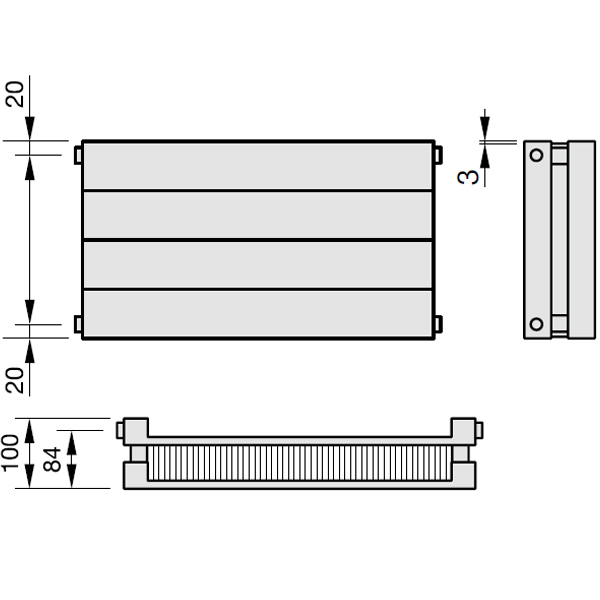 Zehnder Radiapanel, Heizwand Typ HLH, horizontal, L 14, BH 350mm, BL 500mm