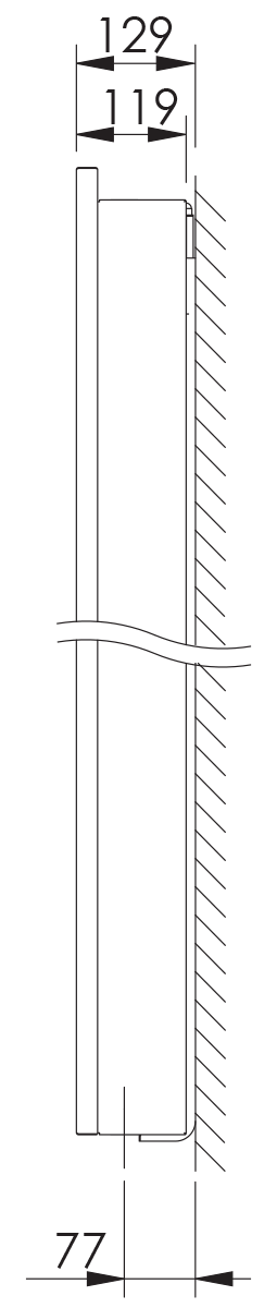 Stelrad Vertex Slim vertikaler Designheizkörper mit abges. Front Typ 22, BH 1800mm, BL 600mm