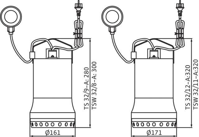 Wilo Schmutzwasser-Tauchmotorpumpe Drain TSW 32/11A Rp11/4 0,8kW, # 6045166