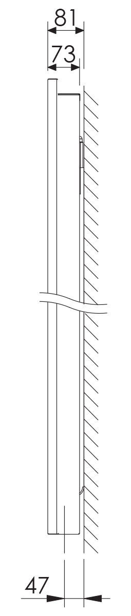 Stelrad Vertex Slim vertikaler Designheizkörper mit abges. Front Typ 11, BH 2000mm, BL 500mm