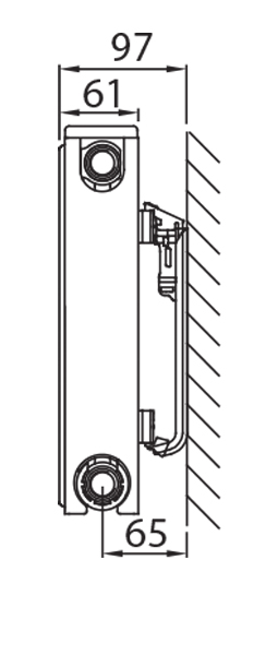 Stelrad Compact All In Profil-Kompaktheizkörper Typ 11, einreihig ein Konvektor