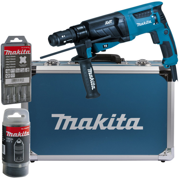 Makita Elektronik-Bohrhammer HR 2631FT13, 26mm, 800 Watt, SDS-Plus, im Koffer