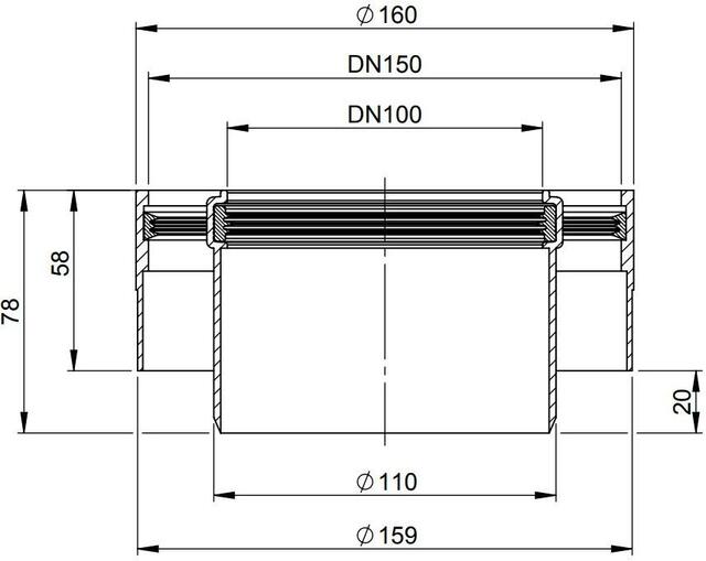 AHT Übergang Adapter D110/160-DN100/150 (Brötje 50-110kW) Nr. 2227