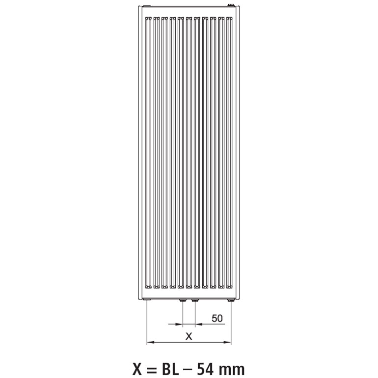 Kermi Verteo-Profil-Flachheizkörper Typ 20, BH 1400mm, BL 500mm