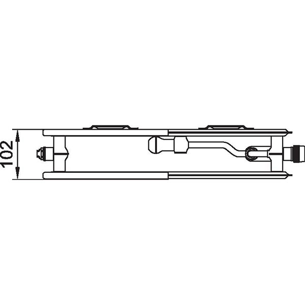 Kermi therm-x2 Plan-Vplus-Ventil-Hygieneheizkörper Typ 20, BH 305mm, BL 1605mm, links