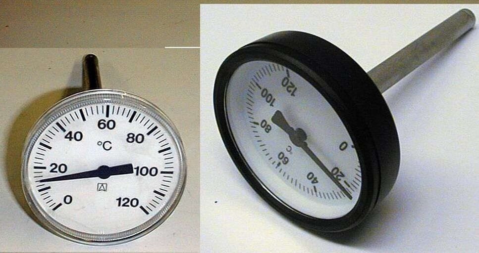 Brötje Thermometer 0-120 Grad C 1/2" rückseitig für EAS 300-500