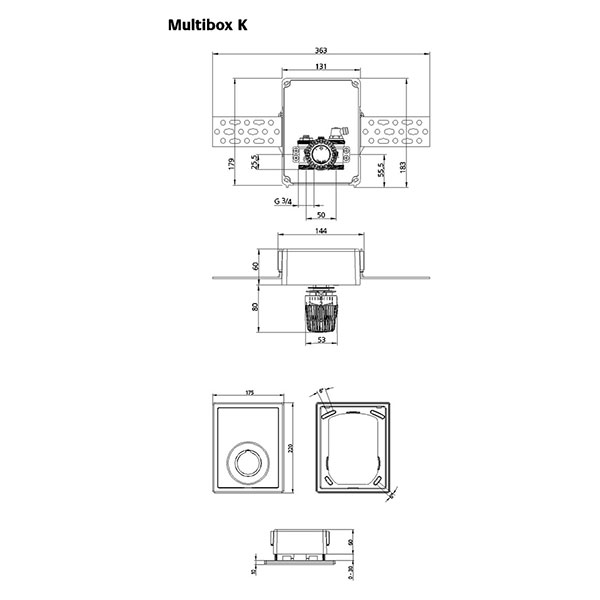 HEIMEIER UP-Kasten Multibox K mit Thermostatventil, weiß RAL 9016