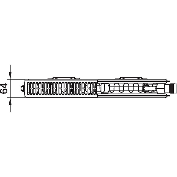 Kermi therm-x2 Profil-Vplus-Ventilheizkörper Typ 12, BH 750mm, BL 1000mm, rechts