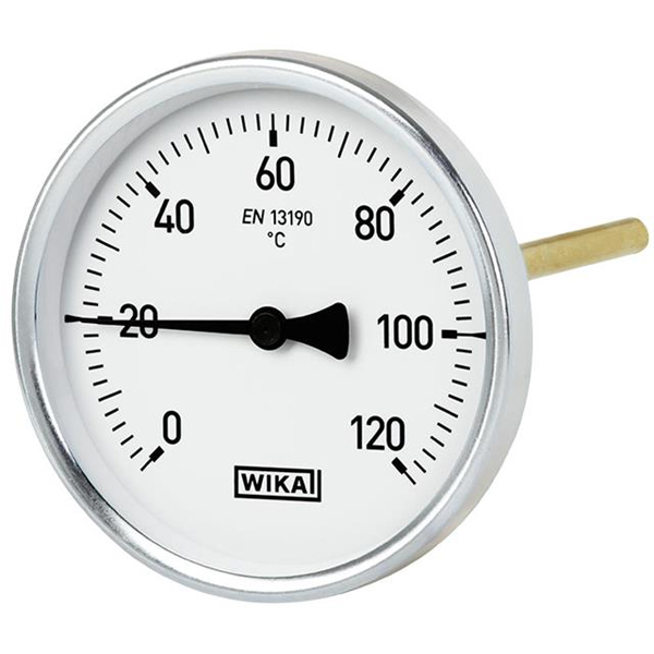 Wika Bimetall Thermometer Klasse 1,0 D100 0-120Gr Tauchschaft 100mm MS Heavy Duty