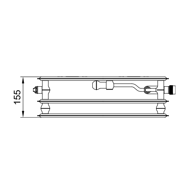Kermi therm-x2 Profil-Vplus-Ventil-Hygieneheizkörper Typ 30, BH 500mm, BL 1800mm, rechts