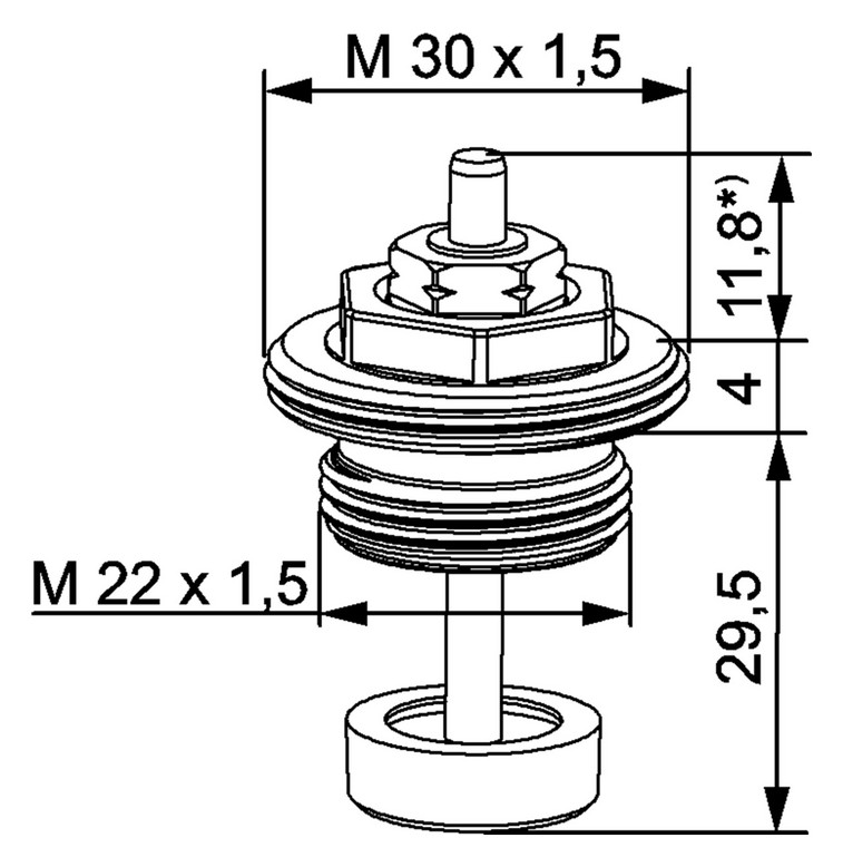 HEIMEIER Thermostat-Oberteil für VHK Bauschutzkappe, M 22 x 1,5, schwarz