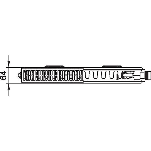 Kermi therm-x2 Profil-Ventilheizkörper Typ 12, BH 600mm, BL 2000mm, rechts