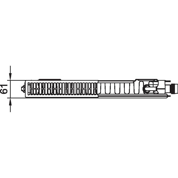 Kermi therm-x2 Profil-Ventilheizkörper Typ 11, BH 400mm, BL 3000mm, rechts 