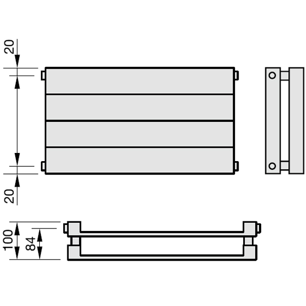 Zehnder Radiapanel, Heizwand Typ HH, horizontal, BH 70mm, BL 500mm